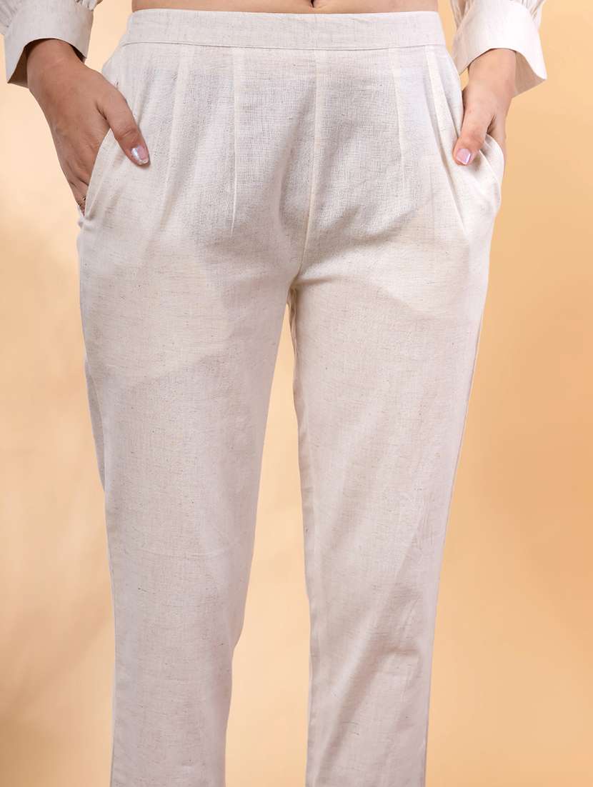 off white cotton blend coord set - 22058647 - Standard Image - 4