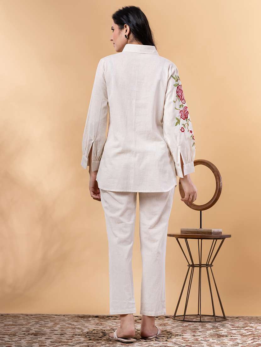 women three quarter sleeve regular fit ethnic co-ord set - 22058649 -  Standard Image - 4