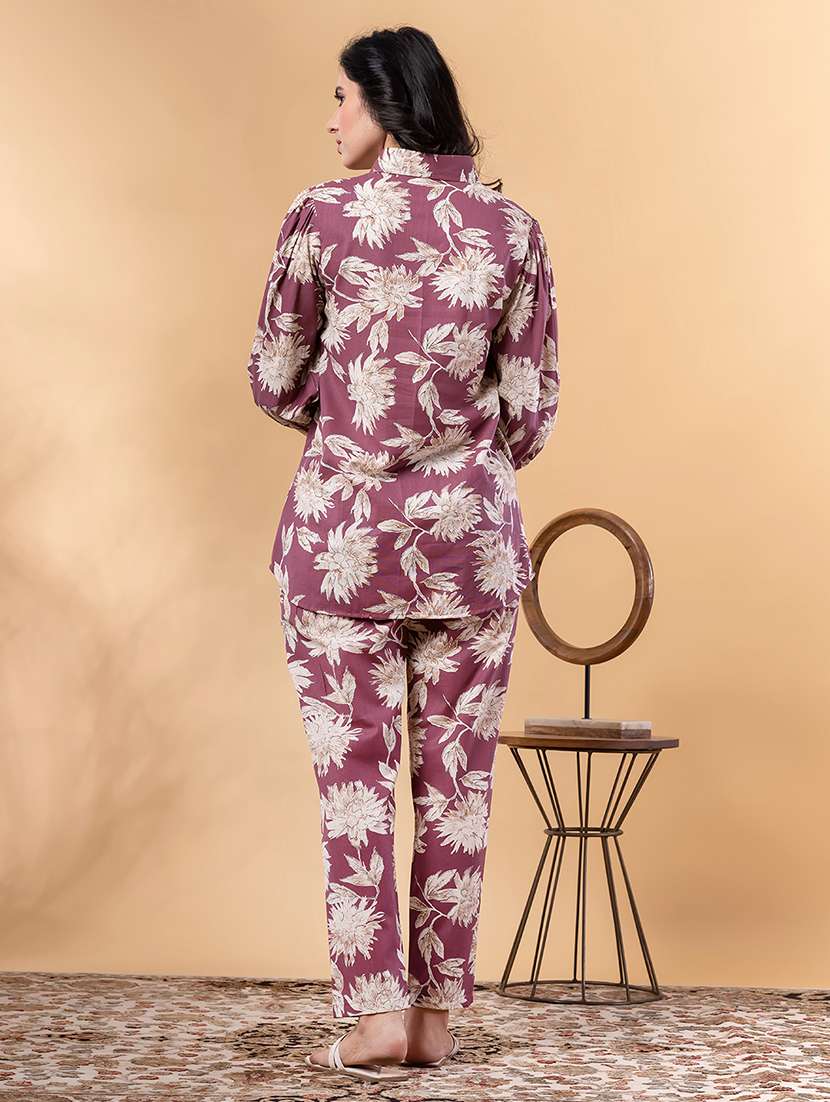 women floral long sleeve regular fit ethnic co-ord set - 22058651 - Standard Image - 4
