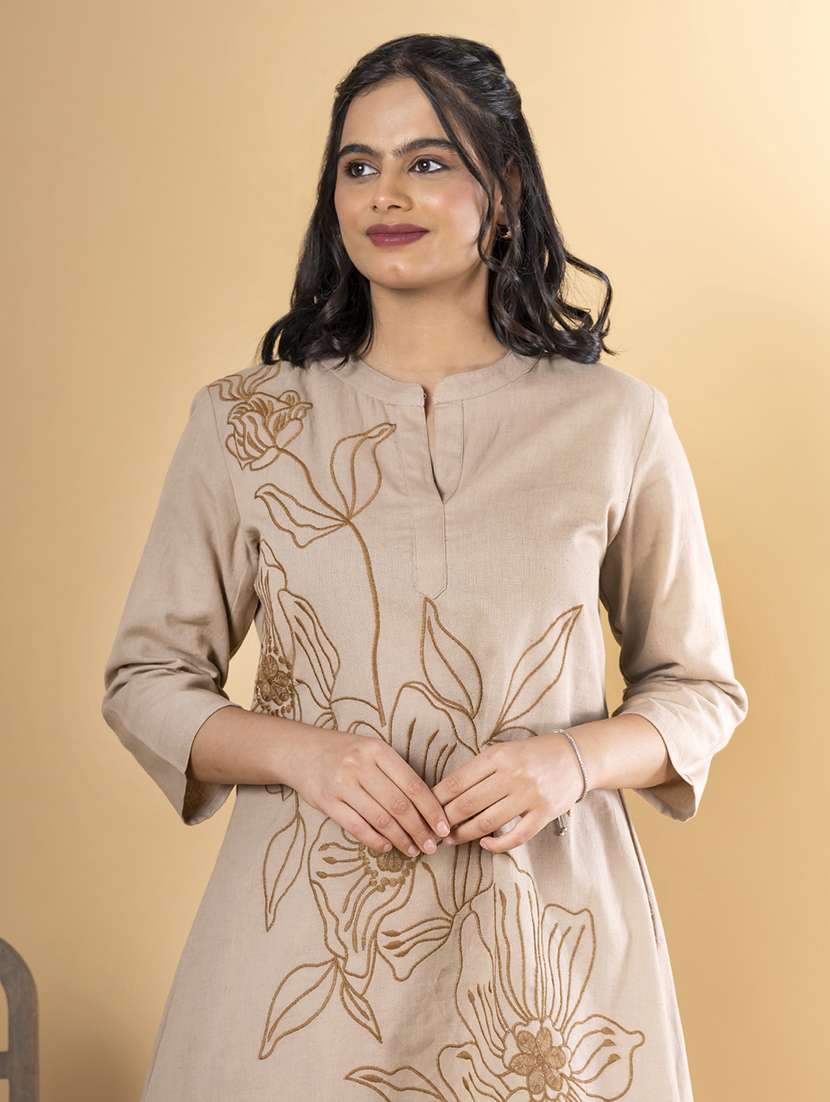 women three quarter sleeve regular fit ethnic co-ord set - 22058653 -  Standard Image - 4