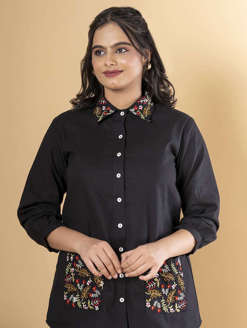 women three quarter sleeve regular fit ethnic co-ord set - 22058656 -  Standard Image - 1