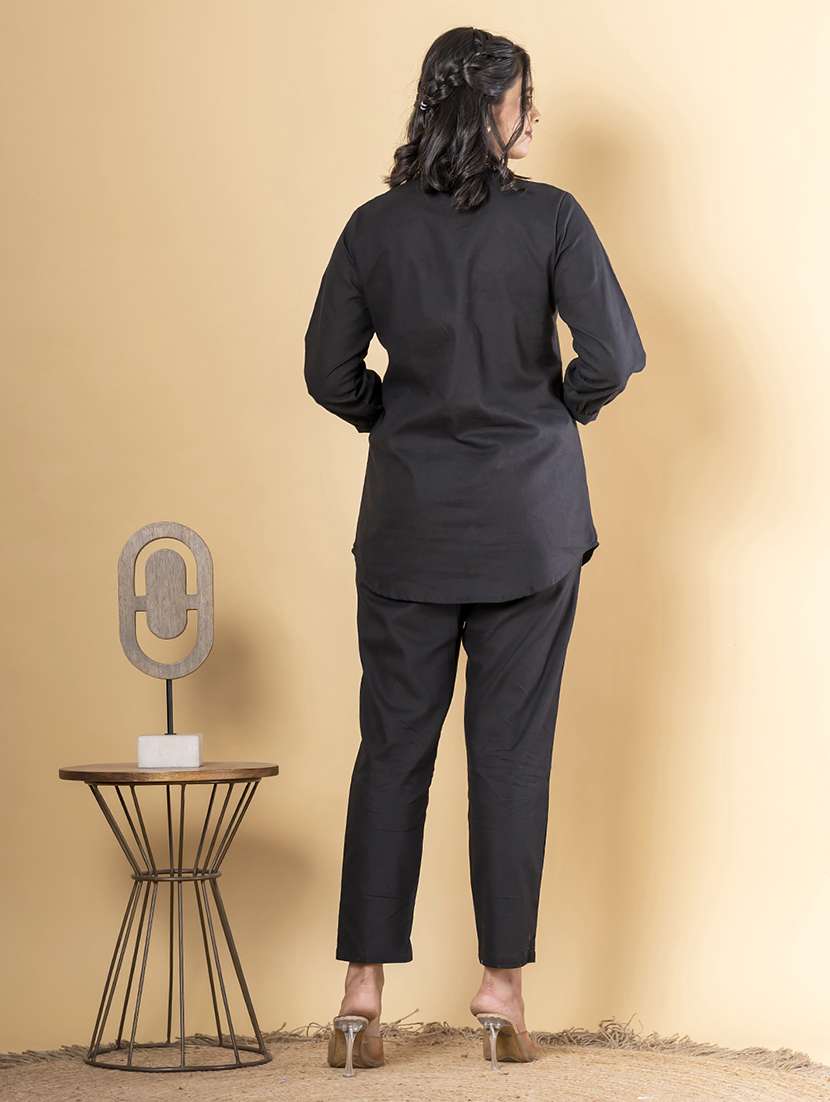 women three quarter sleeve regular fit ethnic co-ord set - 22058656 -  Standard Image - 4