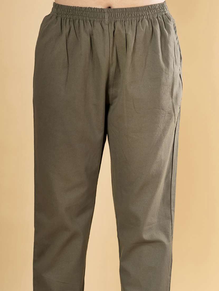 green cotton blend coord set - 22058657 -  Standard Image - 4