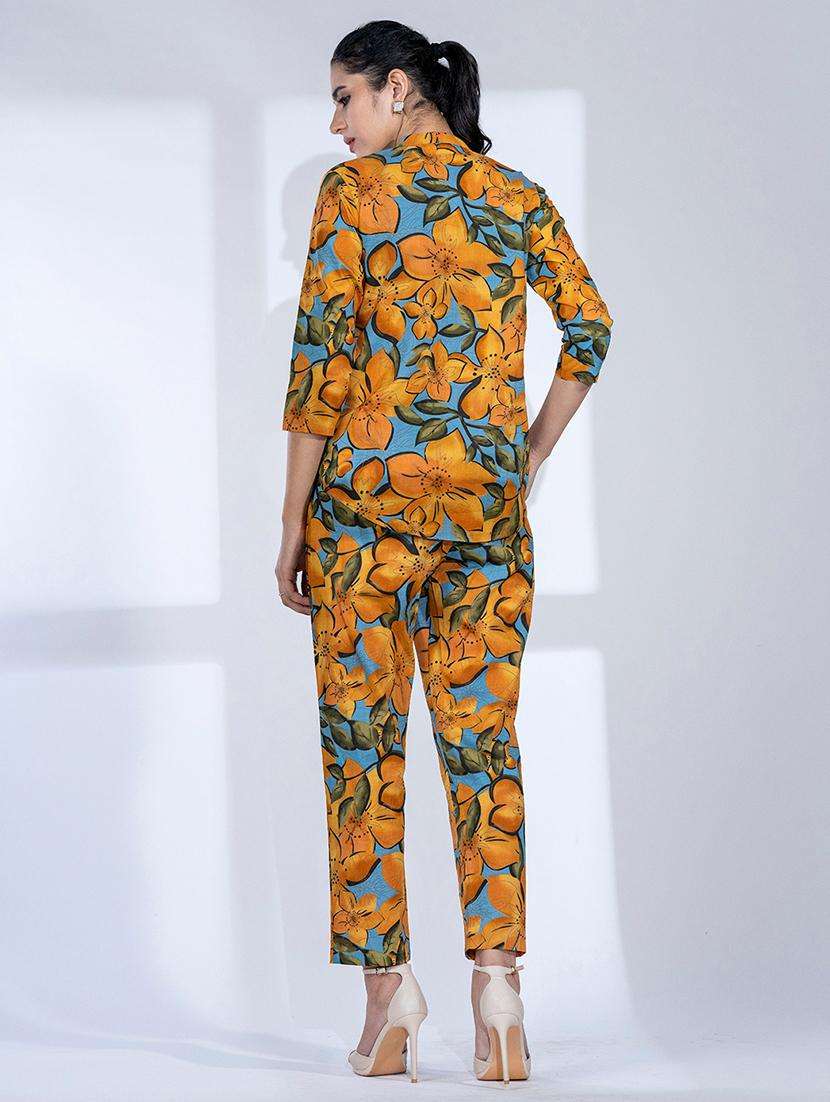 women three quarter sleeve regular fit ethnic co-ord set - 22058659 -  Standard Image - 4