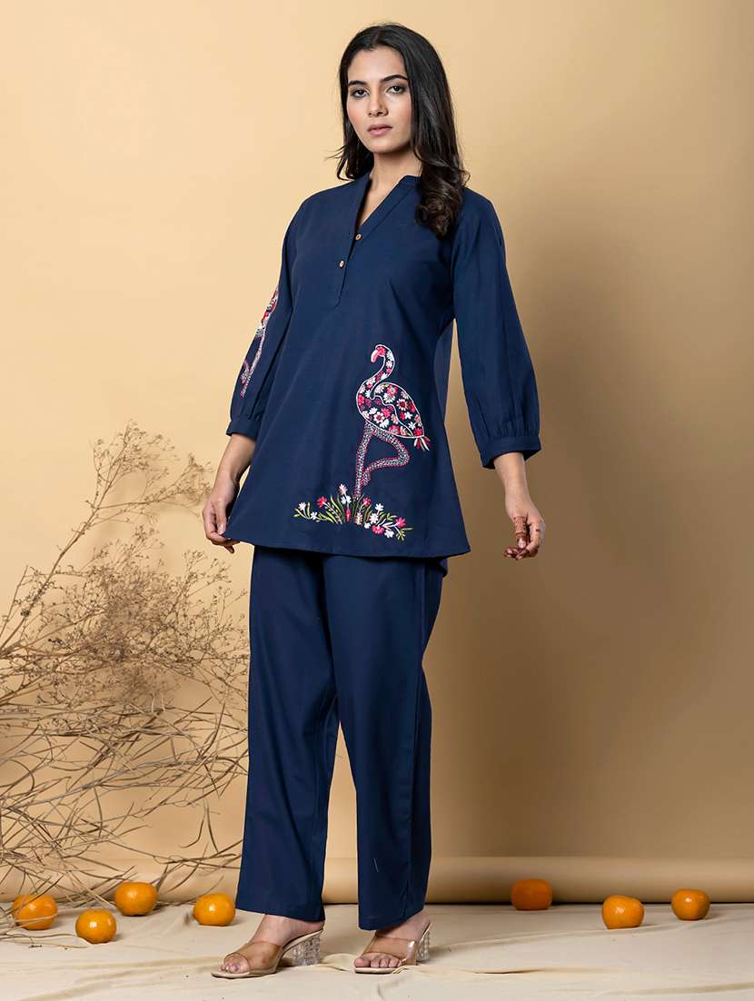 women three quarter sleeve regular fit ethnic co-ord set - 22058662 -  Standard Image - 1