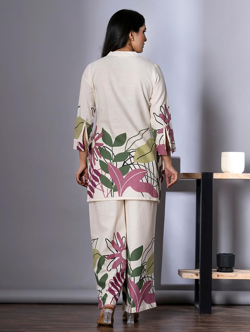 off white cotton blend coord set - 22058664 - Standard Image - 1