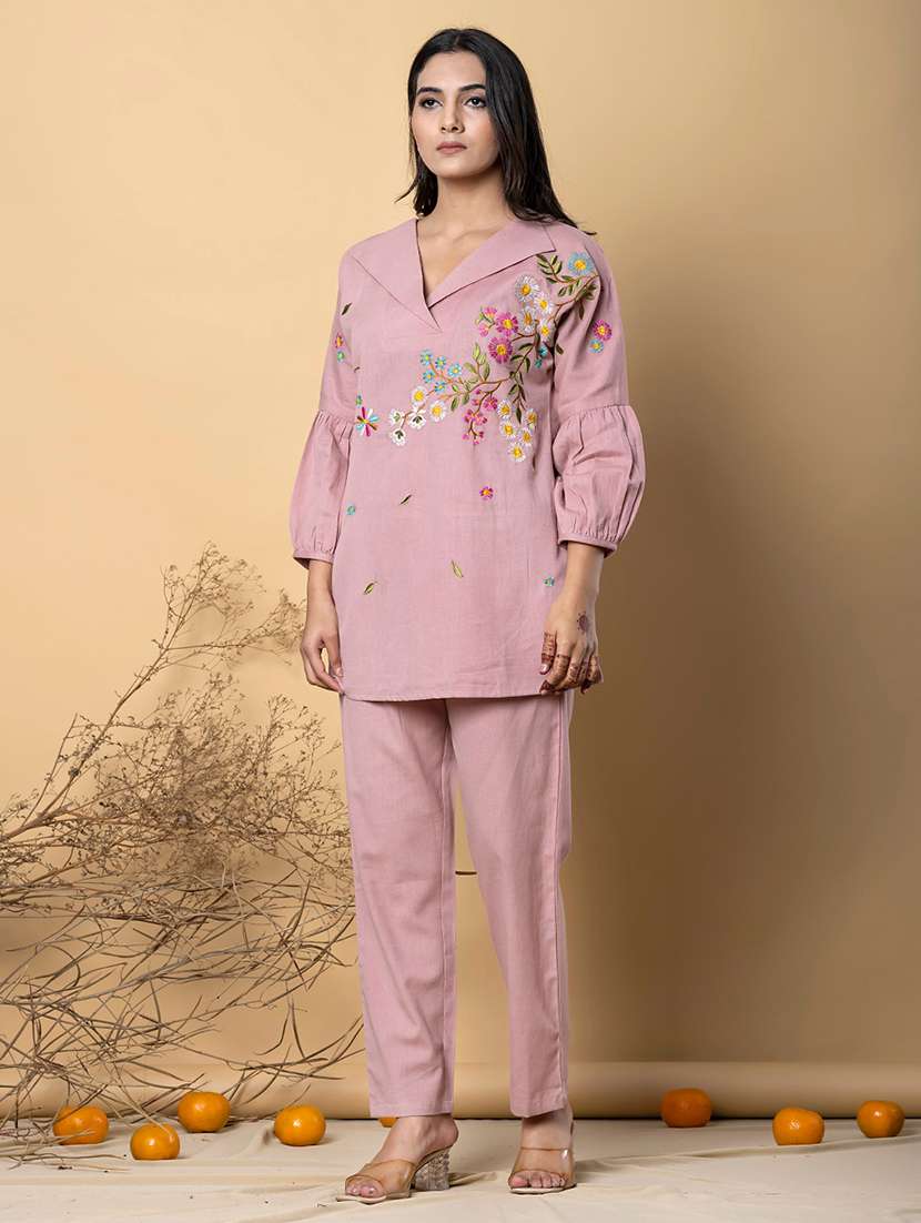 women three quarter sleeve regular fit ethnic co-ord set - 22058666 -  Standard Image - 1