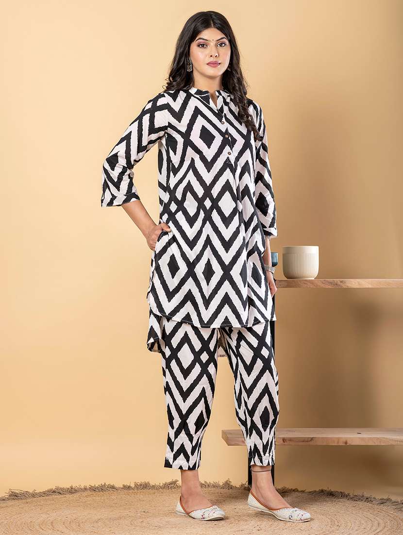 black cotton coord set - 22058670 -  Standard Image - 1