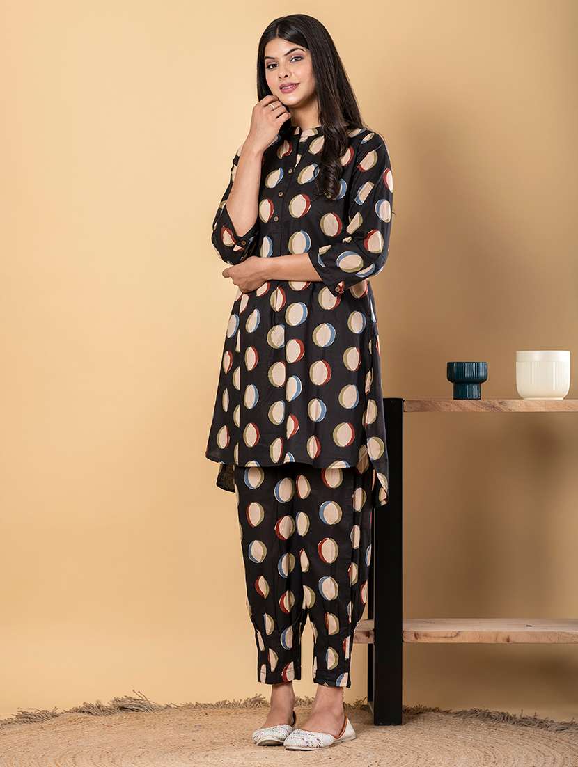 black cotton coord set - 22058672 -  Standard Image - 1