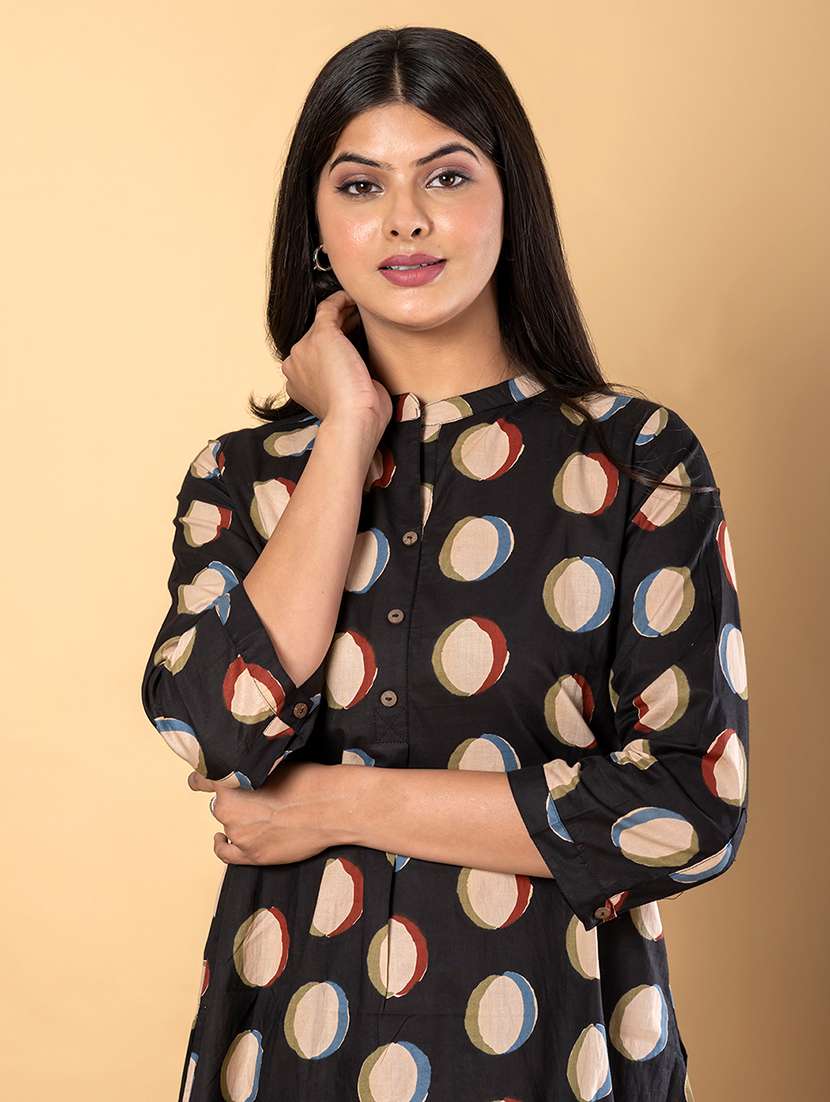 black cotton coord set - 22058672 -  Standard Image - 4