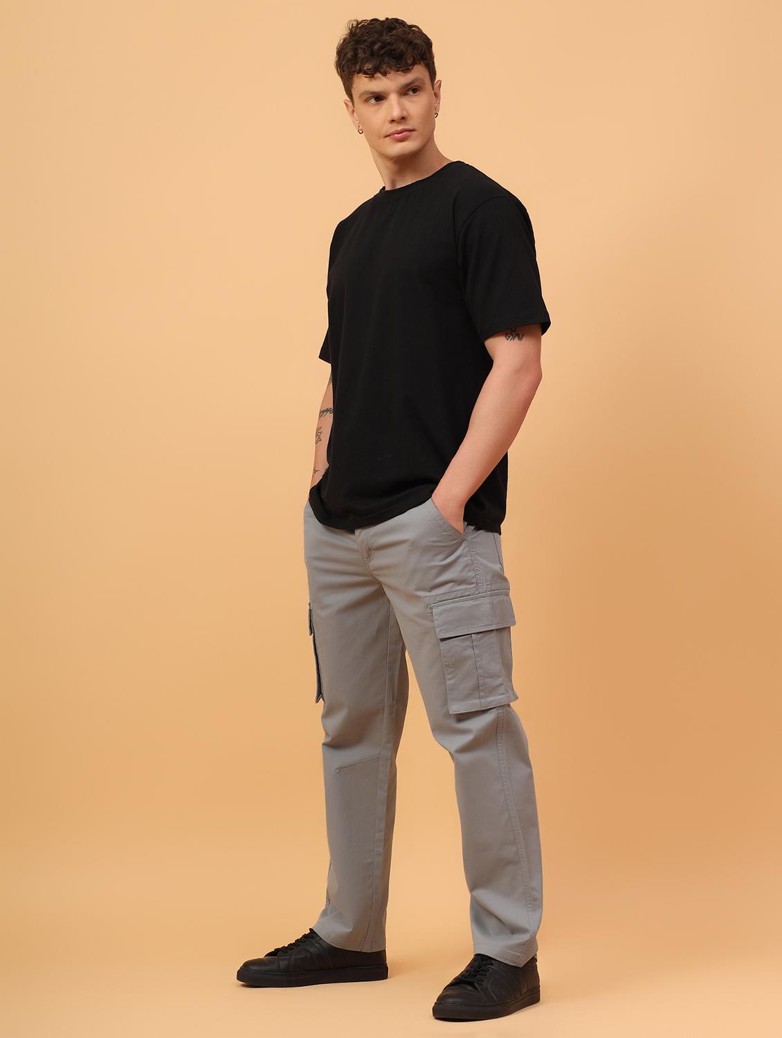 men solid mid rise regular fit cargo - 22058752 - Standard Image - 4
