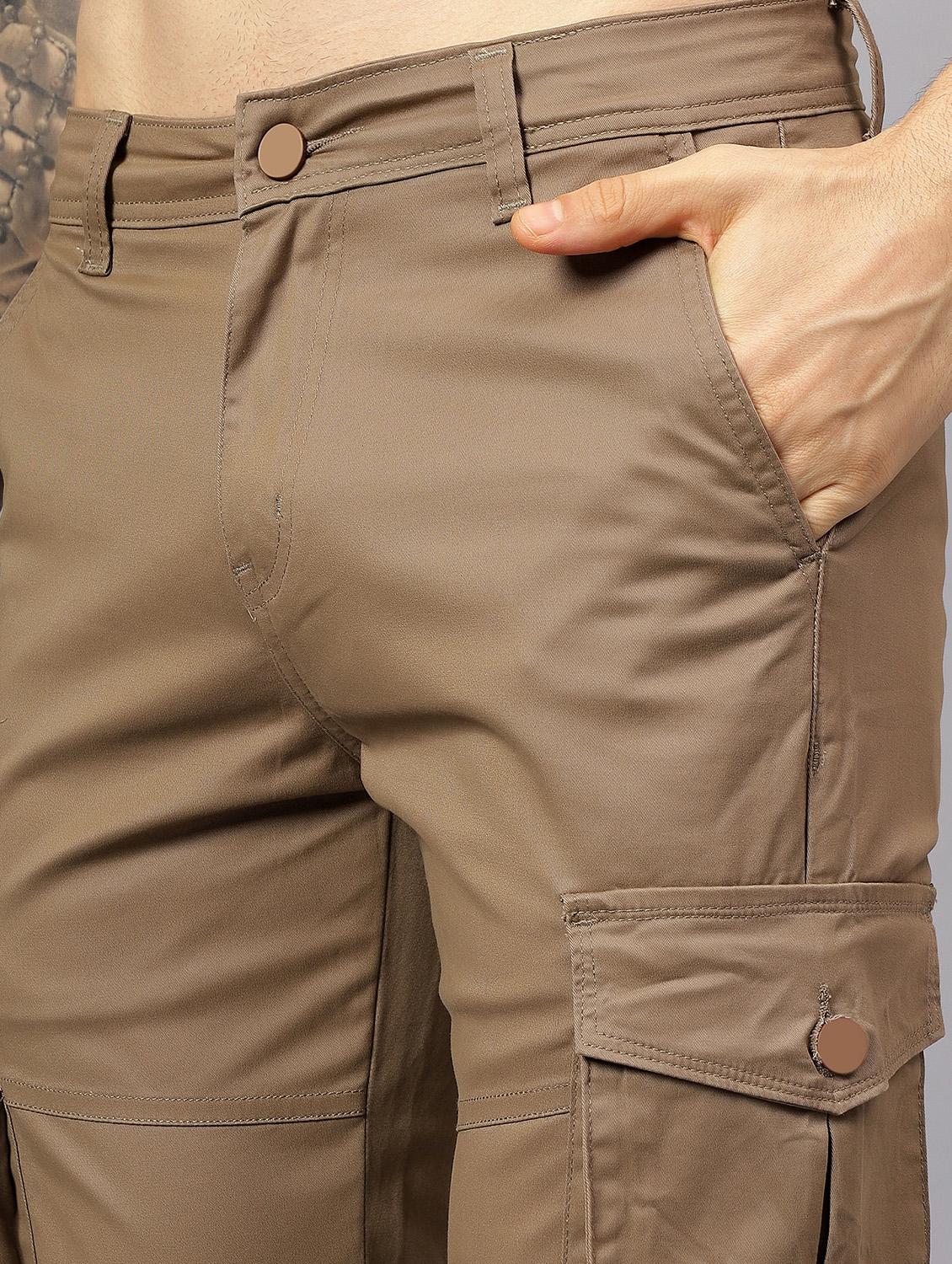 men solid mid rise regular fit cargo - 22058762 - Standard Image - 4