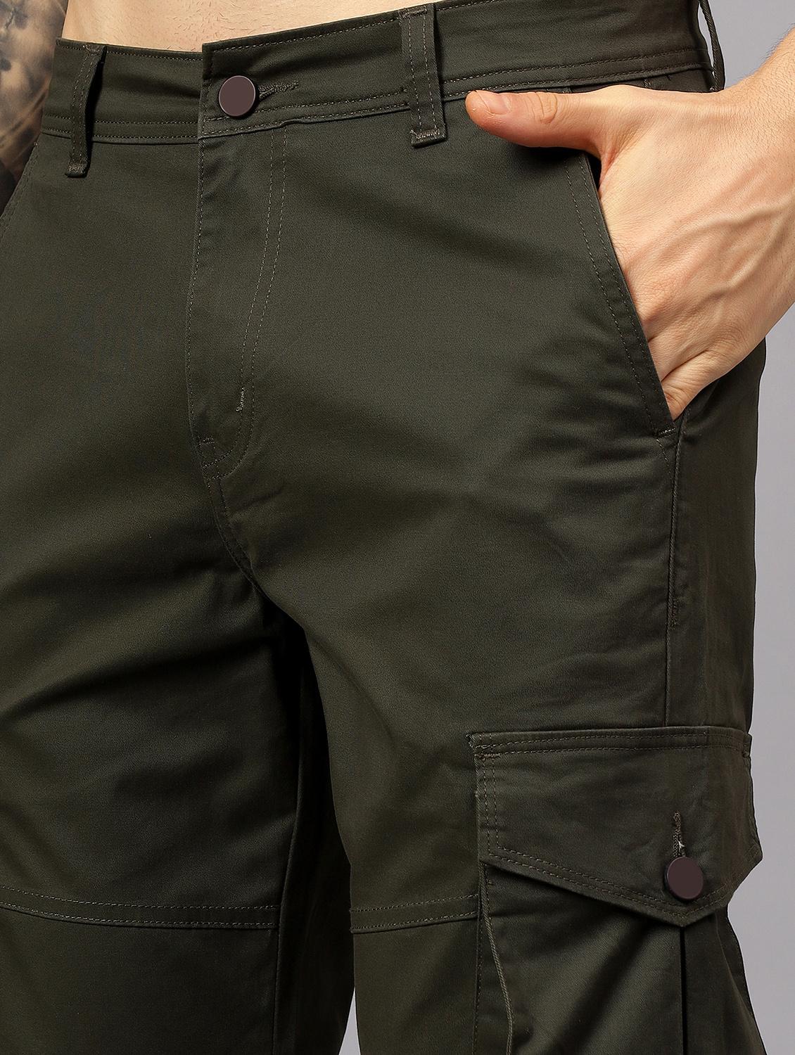 men solid mid rise regular fit cargo - 22058763 - Standard Image - 4