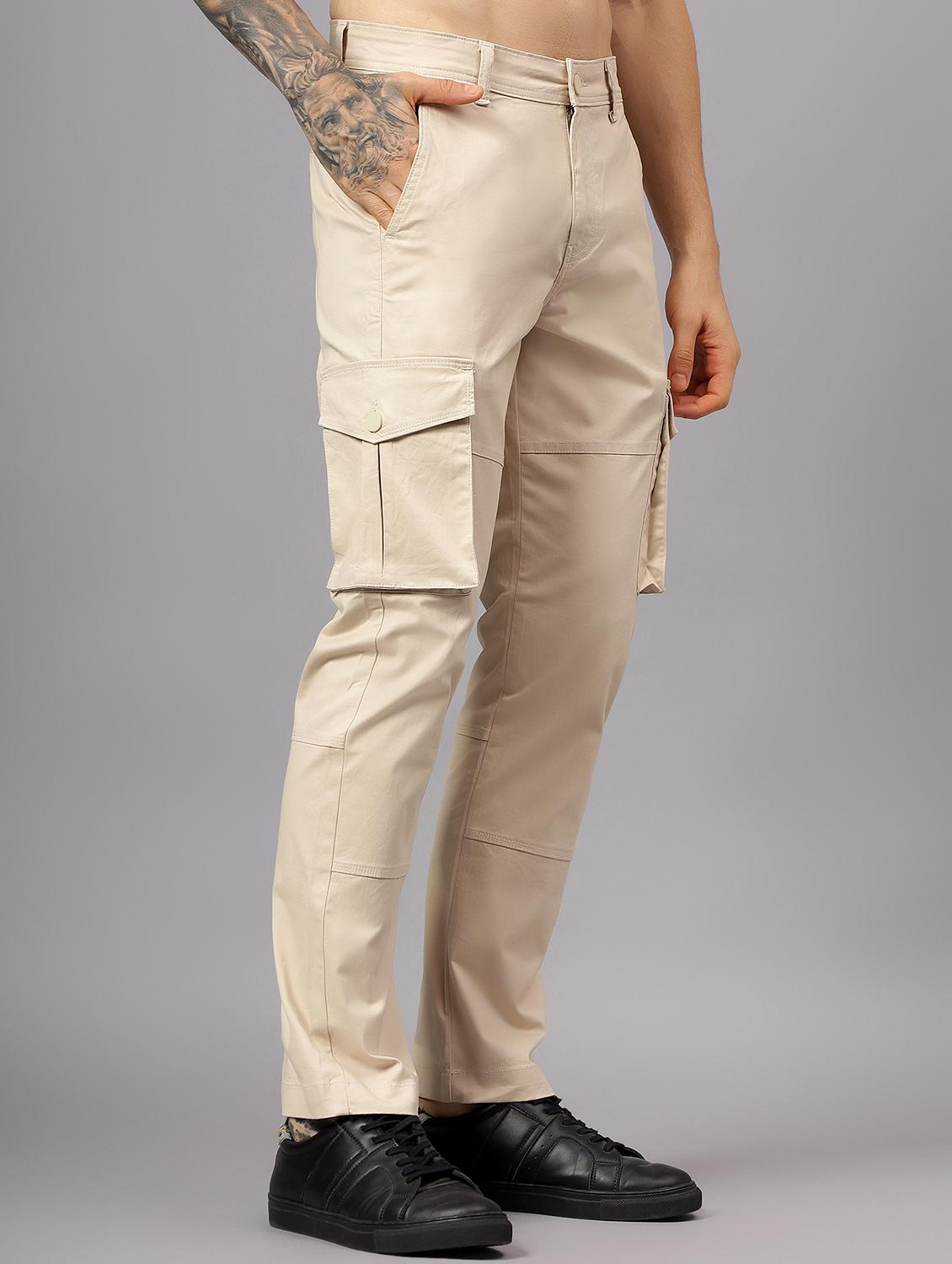 men solid mid rise regular fit cargo - 22058764 - Standard Image - 1