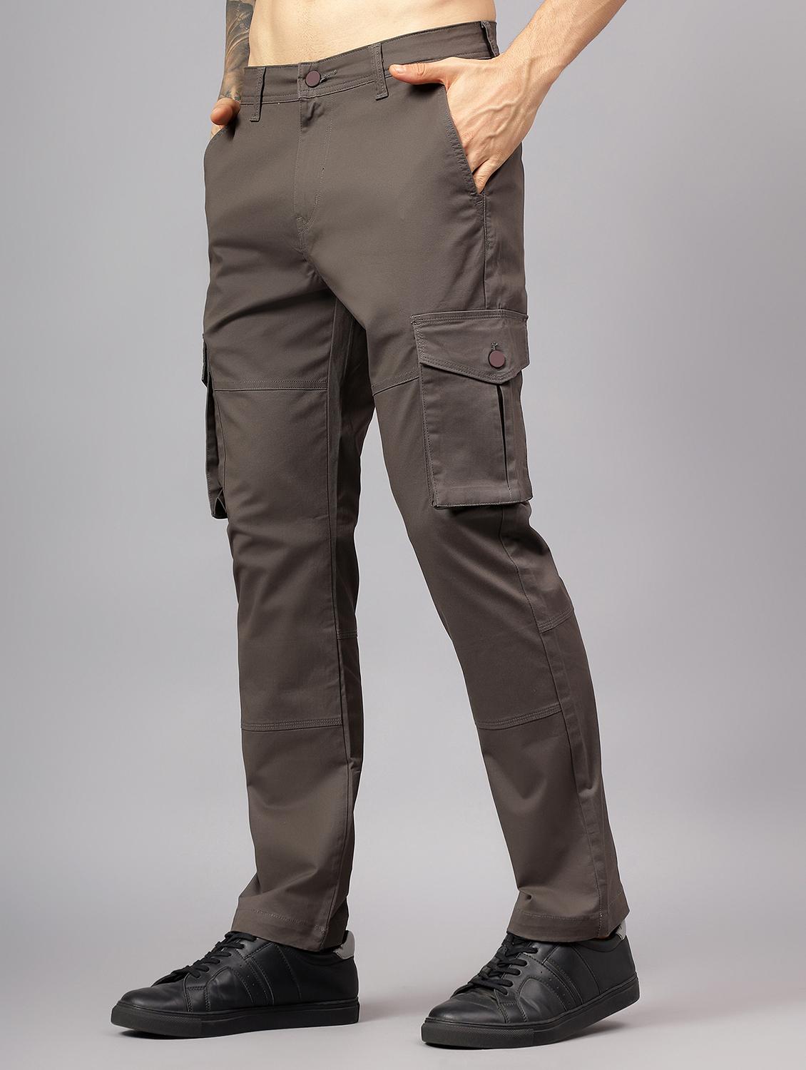 men solid mid rise regular fit cargo - 22058765 - Standard Image - 1