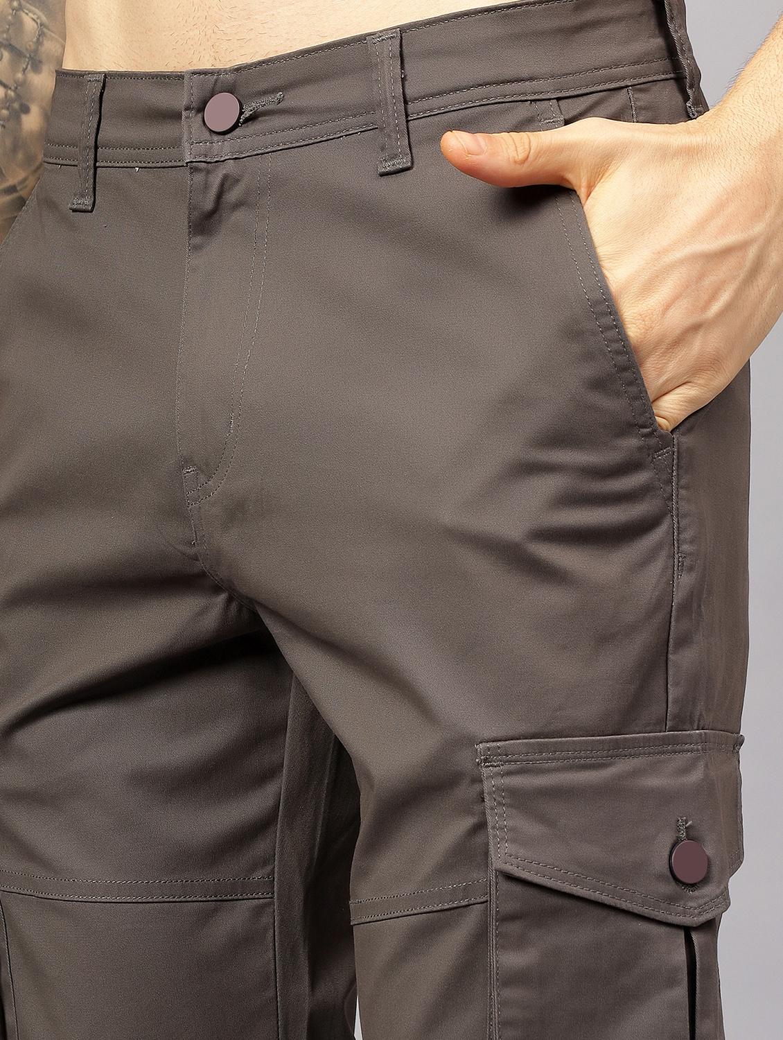 men solid mid rise regular fit cargo - 22058765 - Standard Image - 4