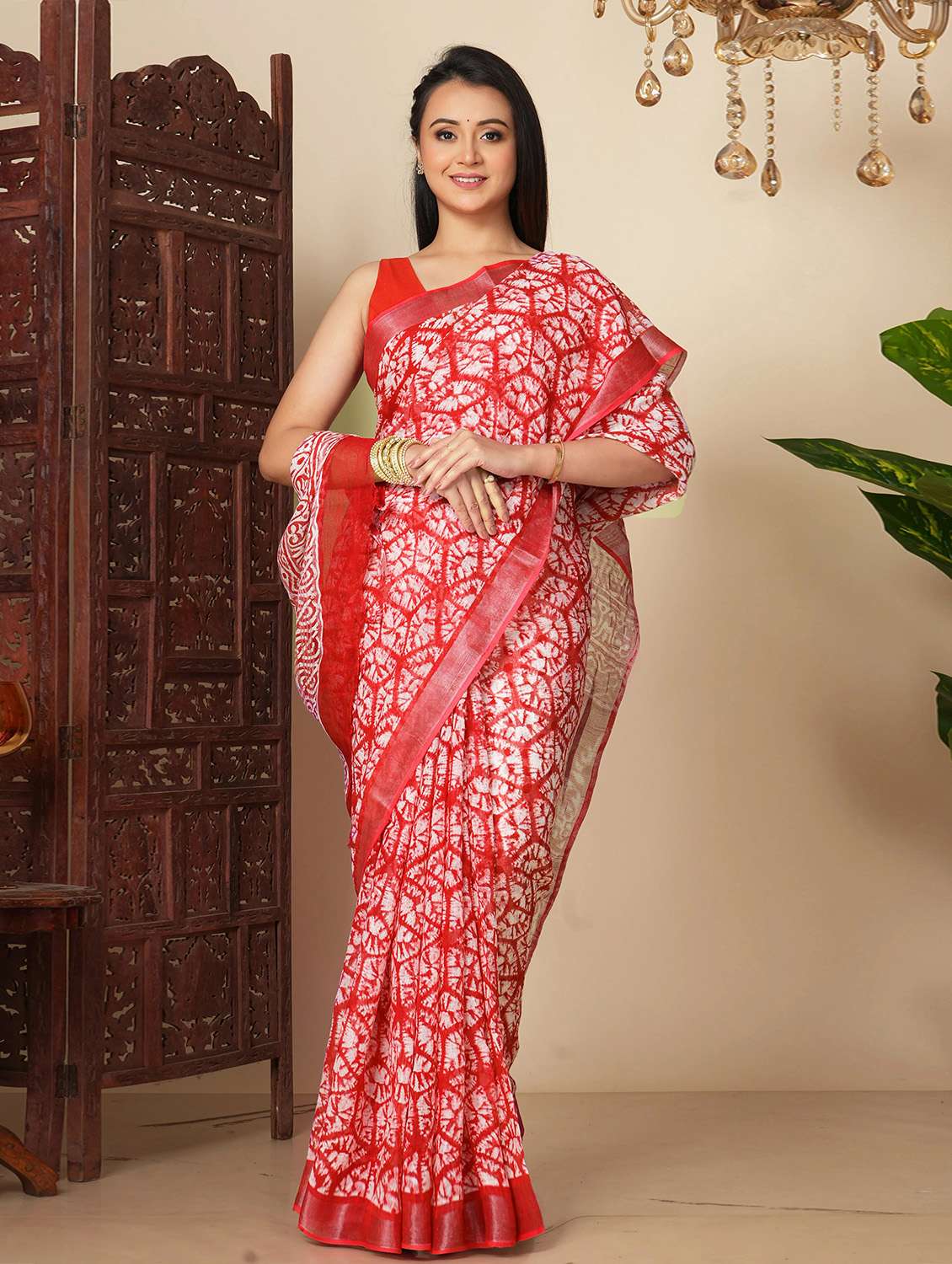 women printed casual wear saree with blouse - 22058769 -  Standard Image - 1