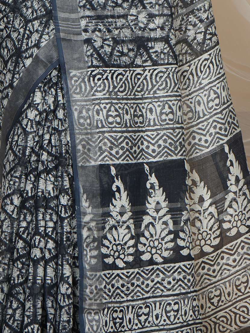 women printed casual wear saree with blouse - 22058771 -  Standard Image - 4