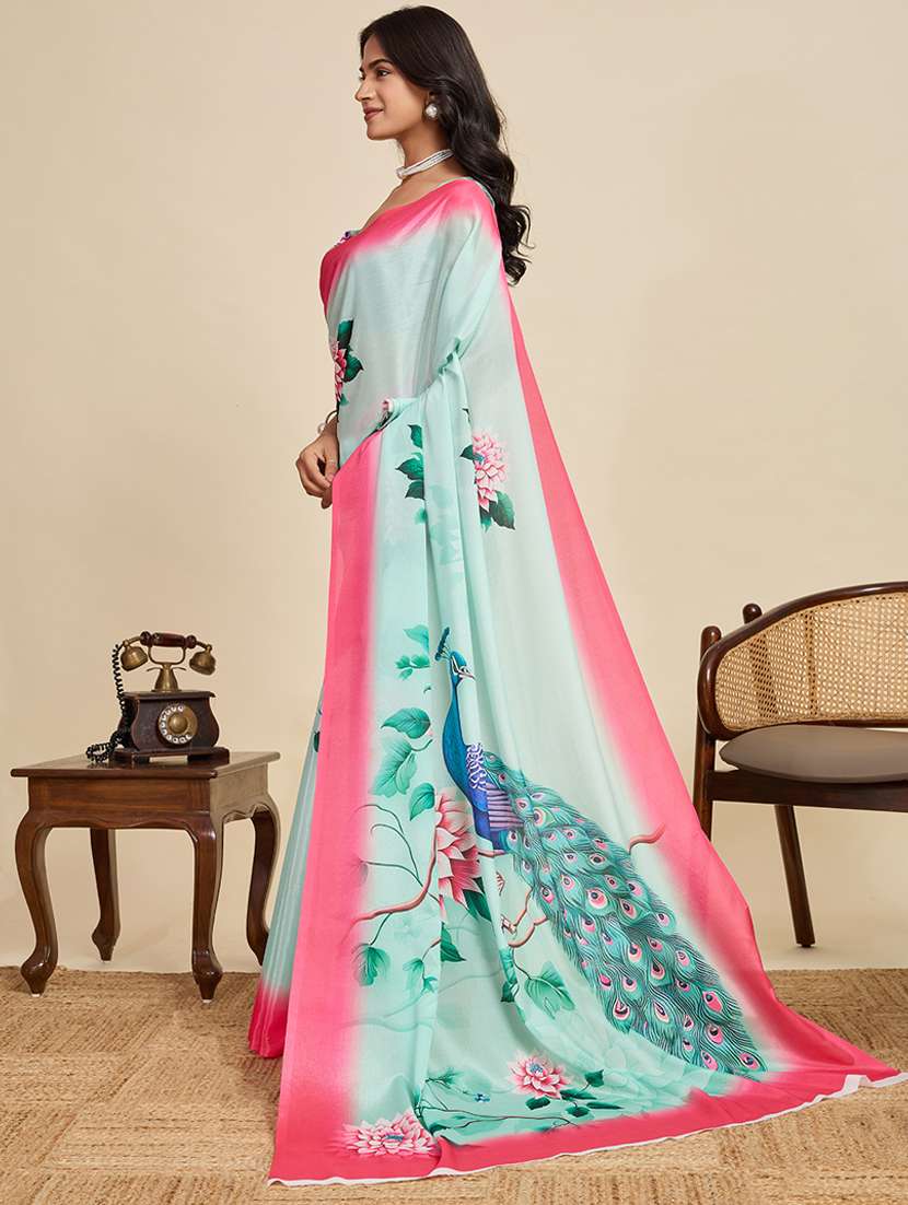 women floral printed saree with blouse - 22058781 -  Standard Image - 1
