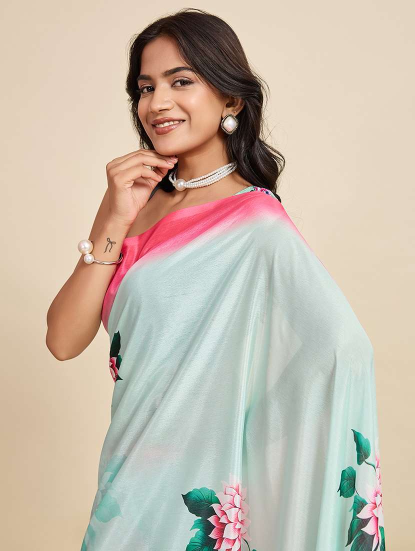 women floral printed saree with blouse - 22058781 -  Standard Image - 4