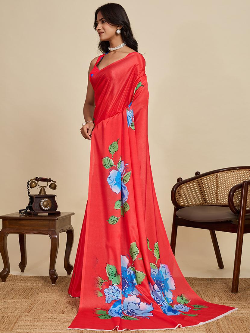 women floral printed saree with blouse - 22058782 - Standard Image - 1