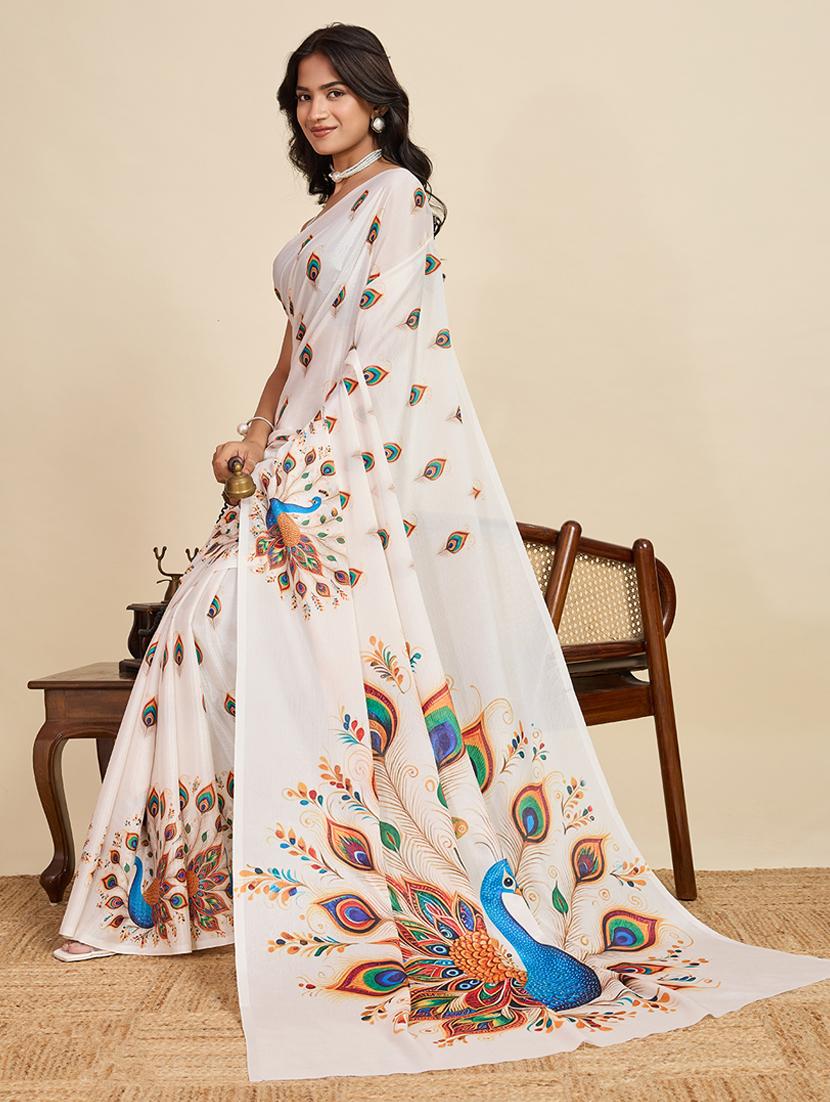 women printed casual wear saree with blouse - 22058783 - Standard Image - 1