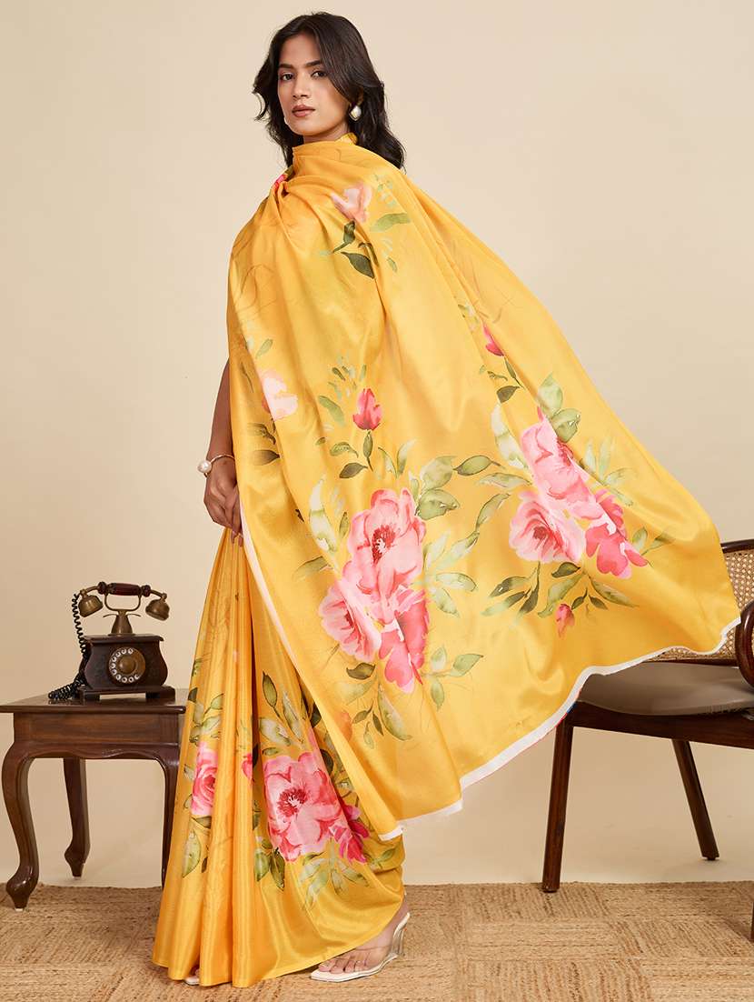women printed casual wear saree with blouse - 22058784 -  Standard Image - 1
