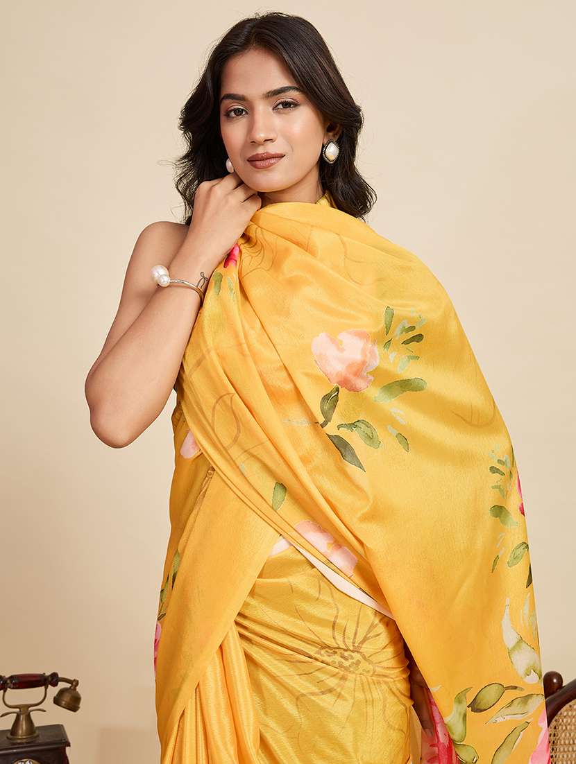 women printed casual wear saree with blouse - 22058784 -  Standard Image - 4