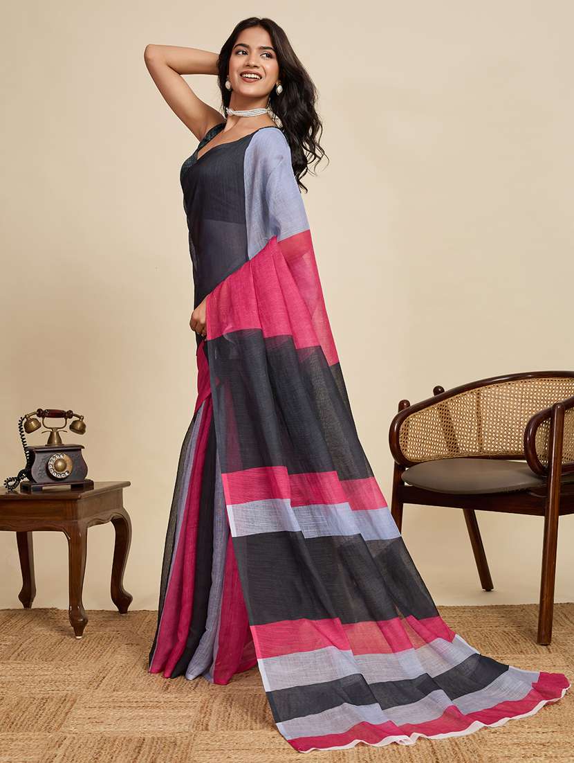 women printed casual wear saree with blouse - 22058787 -  Standard Image - 1
