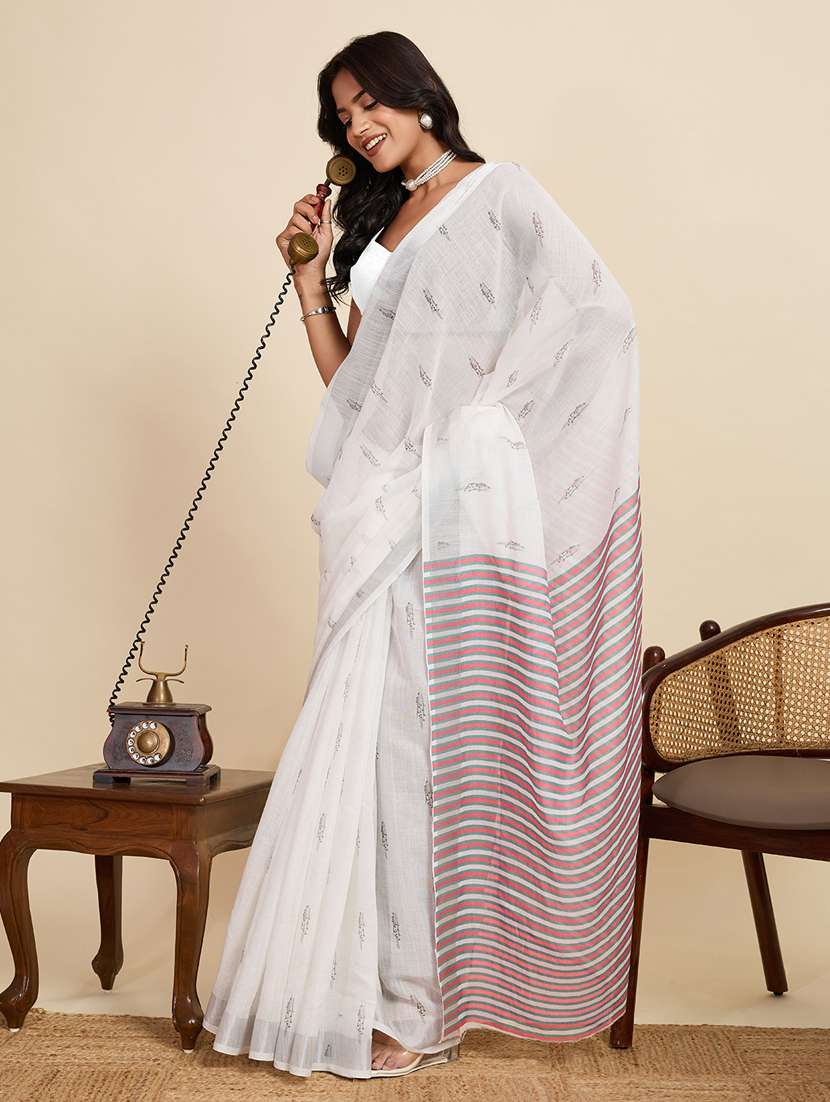 women printed casual wear saree with blouse - 22058799 - Standard Image - 1