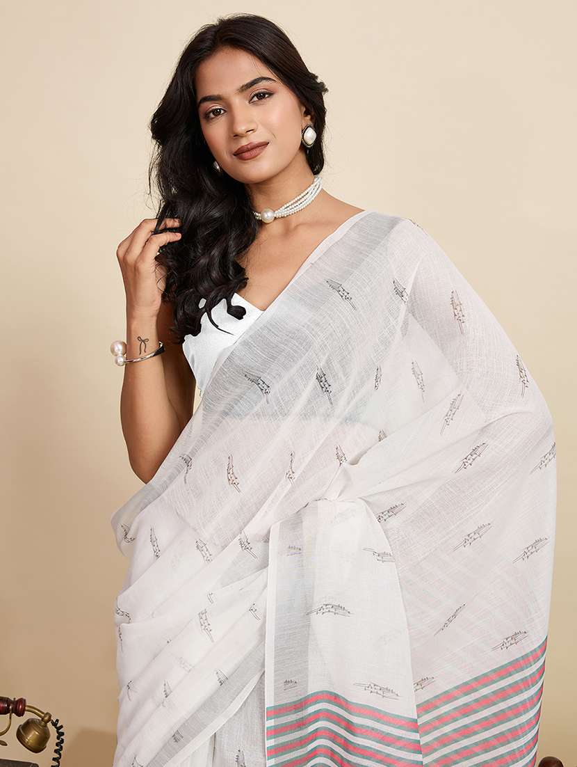 women printed casual wear saree with blouse - 22058799 - Standard Image - 4