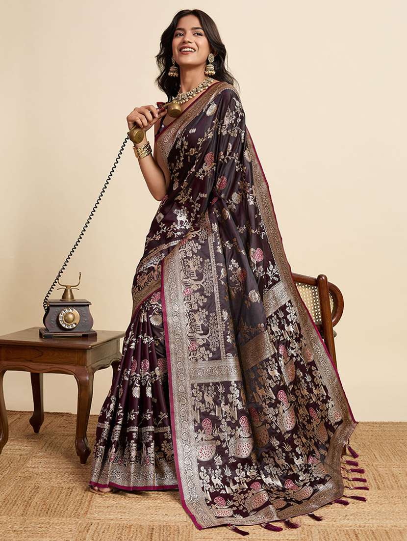 women self design banarasi saree with blouse - 22058807 -  Standard Image - 1