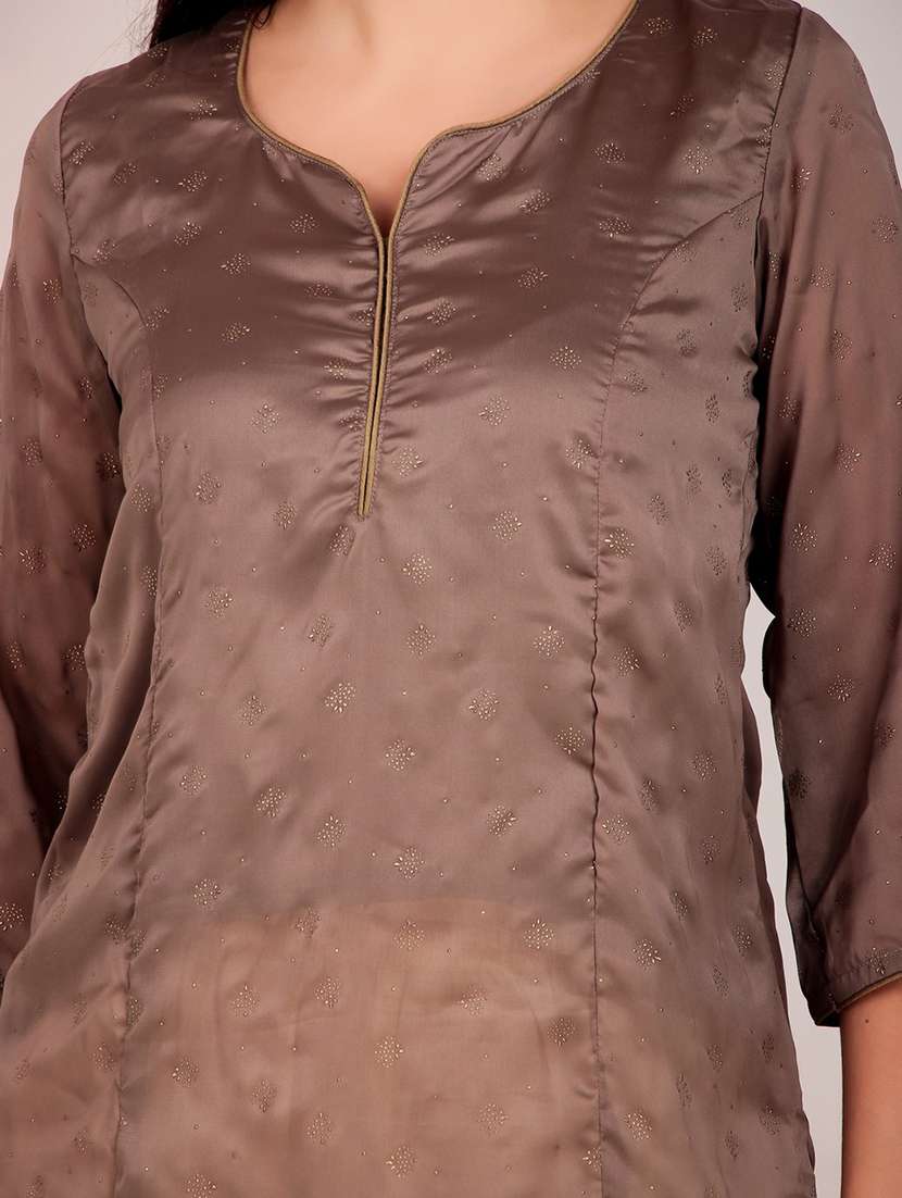 women three quarter sleeve kurta pant set - 22058831 -  Standard Image - 4