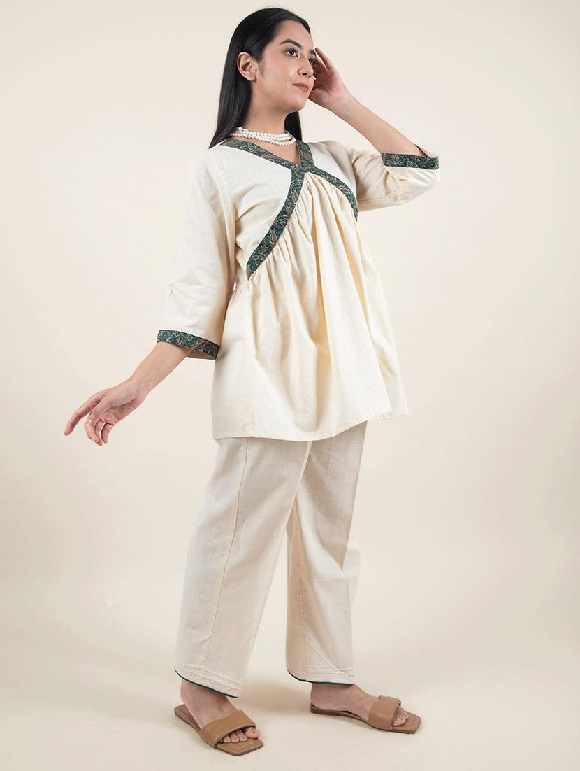 yellow cotton kurta pant set - 22058894 - Standard Image - 1