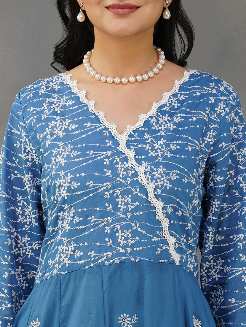 women three quarter sleeve kurta pant set - 22059062 - Standard Image - 4