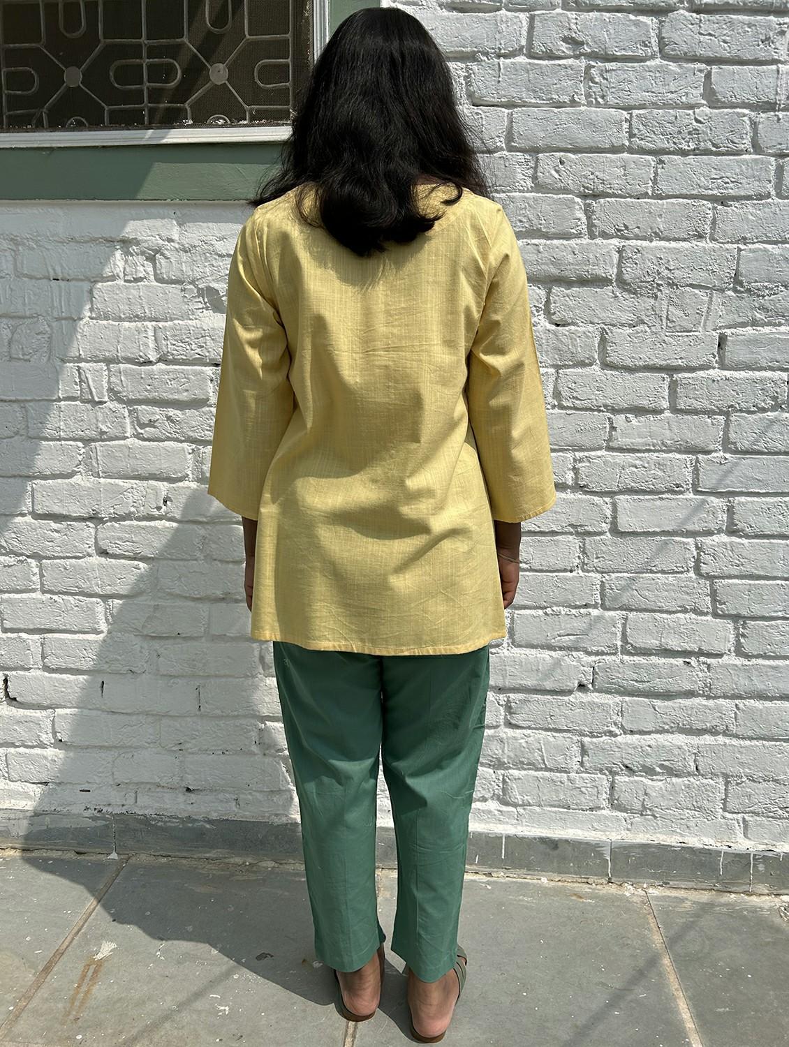 yellow cotton kurta pant set - 22059125 - Standard Image - 4