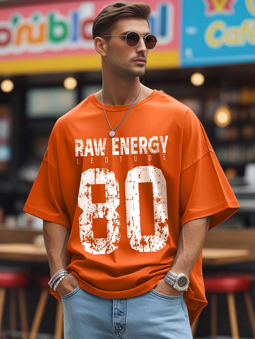 men printed short sleeve oversized fit shirt