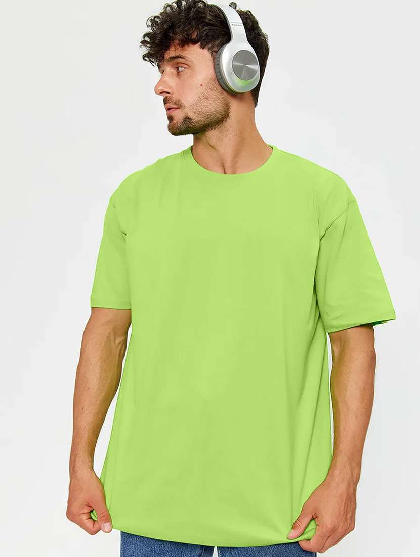 men solid short sleeve loose fit shirt