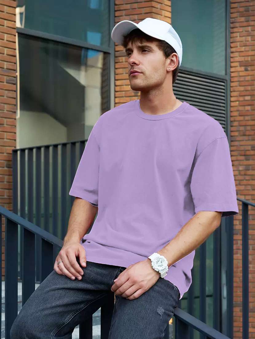 men solid short sleeve oversized t-shirt - 22059305 -  Standard Image - 4