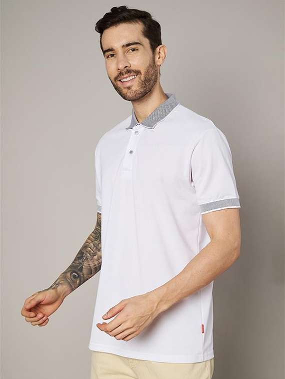 men solid short sleeve regular fit polo t-shirt - 22059325 -  Standard Image - 1