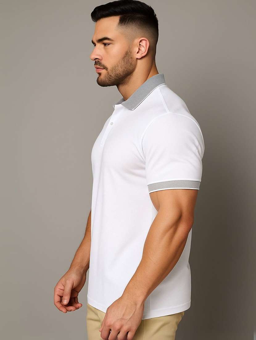 men solid short sleeve regular fit polo t-shirt - 22059326 -  Standard Image - 1