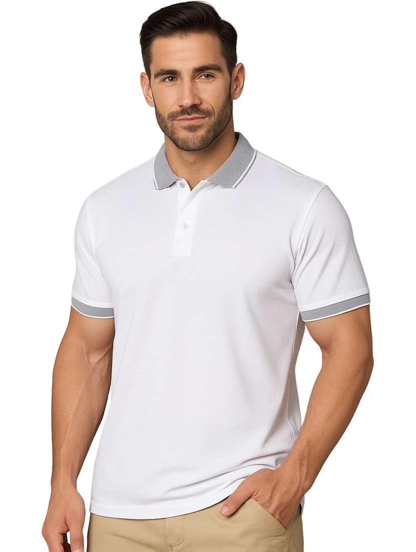 men solid short sleeve regular fit polo t-shirt - 22059327 -  Standard Image - 1