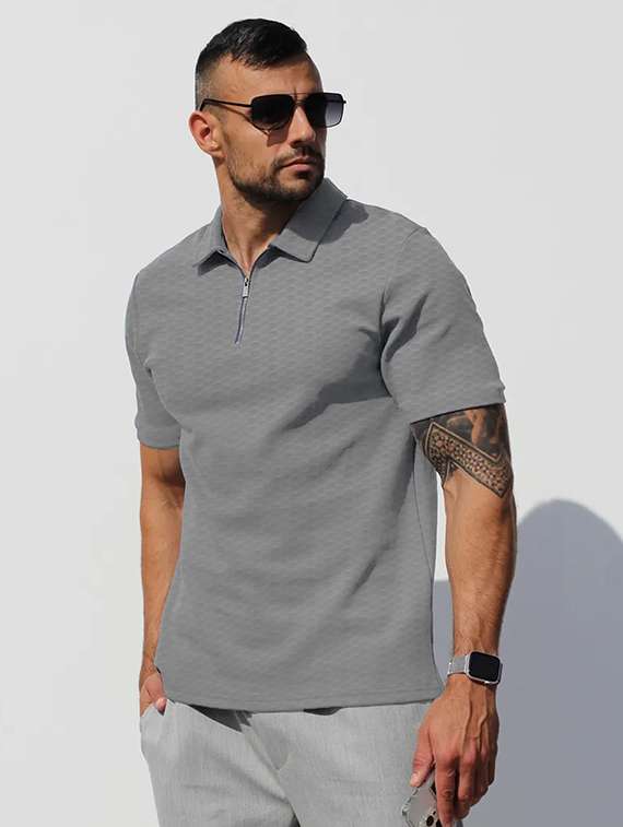men solid short sleeve regular fit polo t-shirt - 22059344 - Standard Image - 1