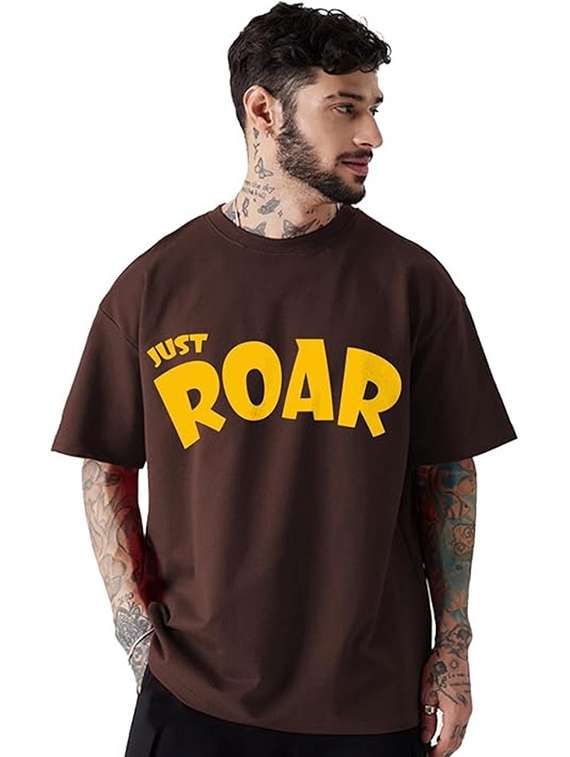 men pack of 2 printed short sleeve oversized fit t-shirt - 22059363 -  Standard Image - 1