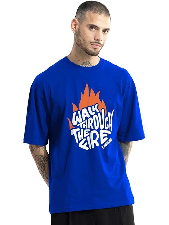 men pack of 2 printed short sleeve oversized fit t-shirt - 22059374 -  Standard Image - 1