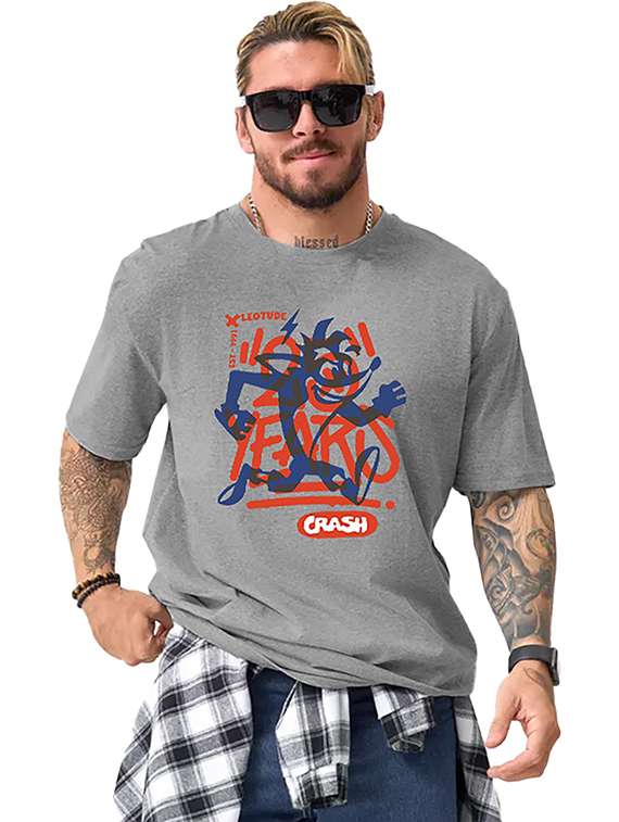 men pack of 2 printed short sleeve oversized fit t-shirt - 22059379 - Standard Image - 1