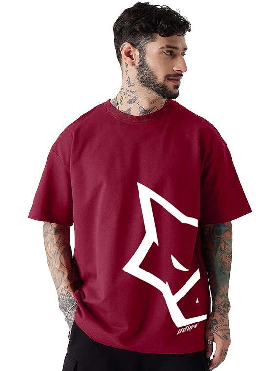 men pack of 2 printed short sleeve oversized fit t-shirt - 22059385 -  Standard Image - 1