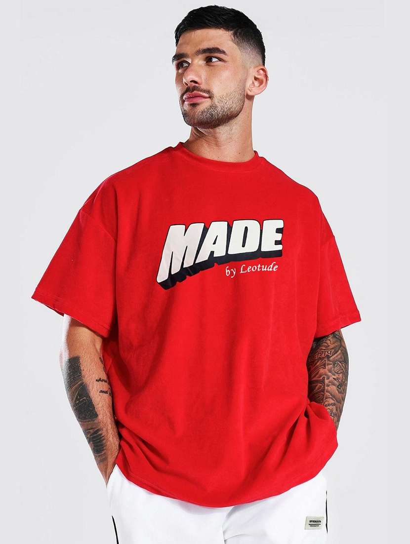 men pack of 2 printed short sleeve oversized fit t-shirt - 22059386 -  Standard Image - 1