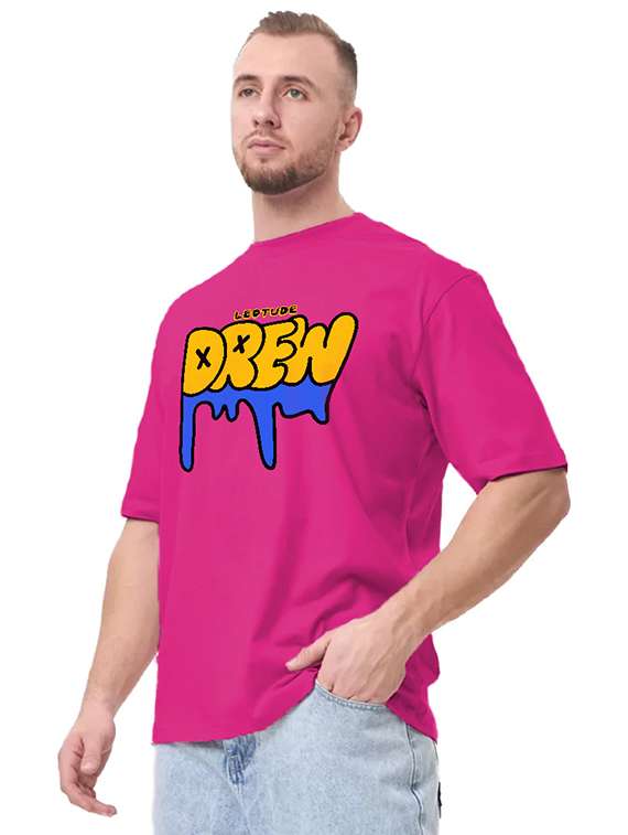 men printed short sleeve oversized fit t-shirt