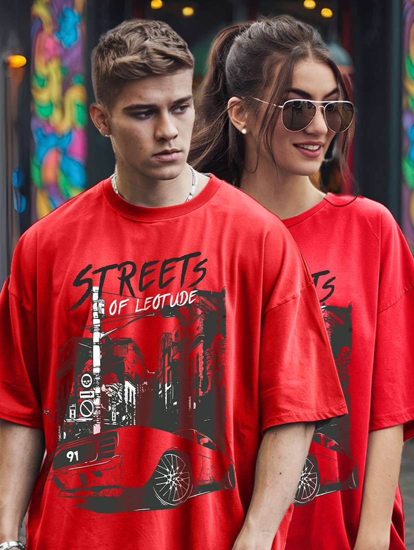 men pack of 2 printed short sleeve oversized fit t-shirt - 22059418 - Standard Image - 1